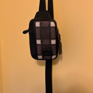 Coach cross body plaid bag